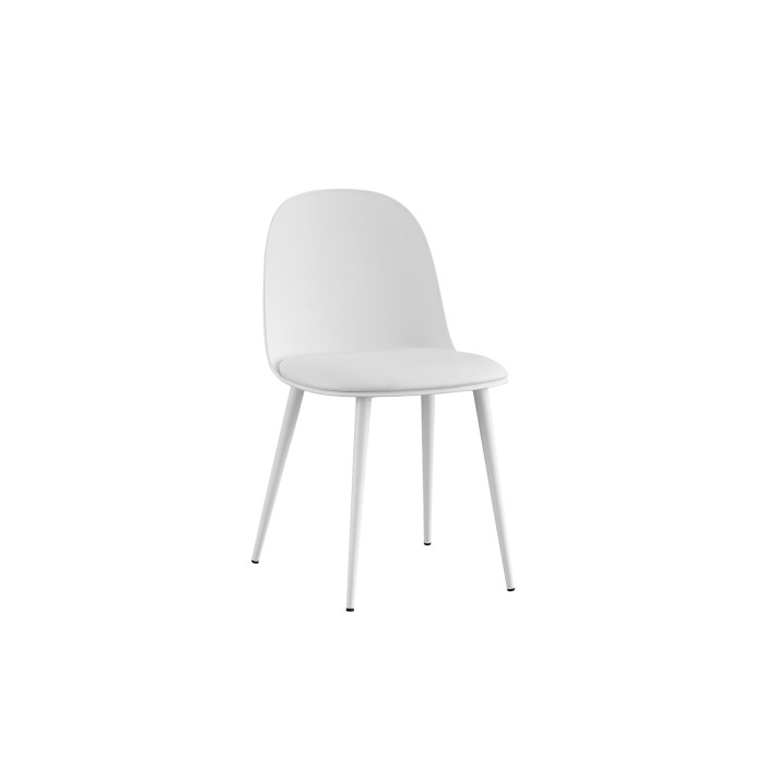 Chaise 'JASMON' Coussin PU Blanc, dimension H81 x L51 x P44, idéal pour votre cuisine ou salle à manger