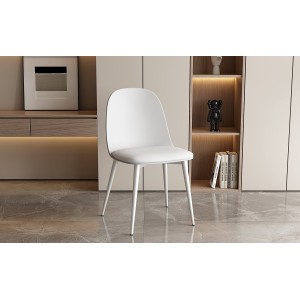 Chaise 'JASMON' Coussin PU Blanc, dimension H81 x L51 x P44, idéal pour votre cuisine ou salle à manger