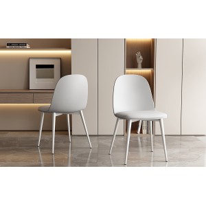 Chaise 'JASMON' Coussin PU Blanc, dimension H81 x L51 x P44, idéal pour votre cuisine ou salle à manger