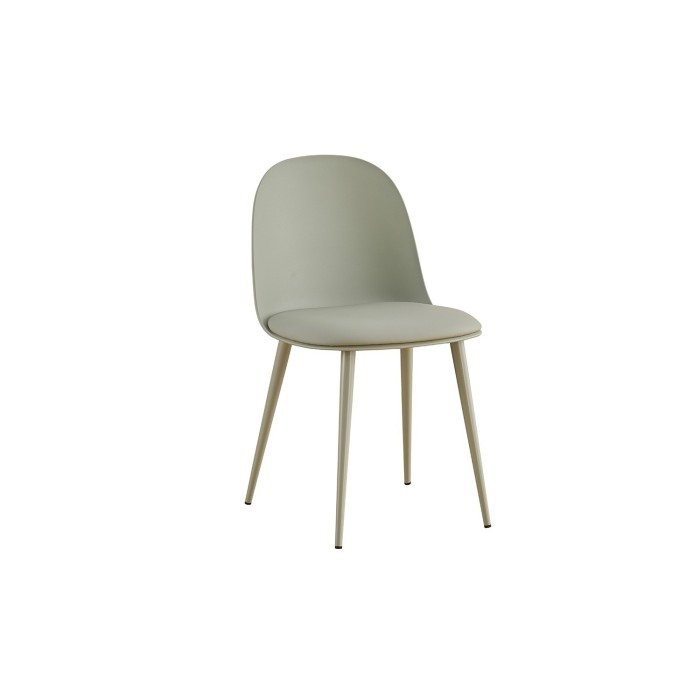 Chaise 'JASMON' Coussin PU Gris-Vert, dimension H81 x L51 x P44, idéal pour votre cuisine ou salle à manger