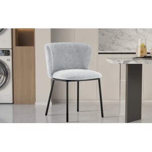 Chaise 'ARTHUS' Tissu Gris clair, dimension H76 x L52 x P54, idéal pour votre cuisine ou salle à manger
