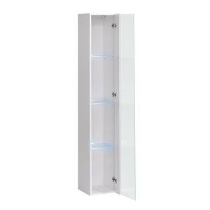 vitrine suspendue blanche avec 1 porte vitrée et éclairage LED inclus. Collection SWITCH.