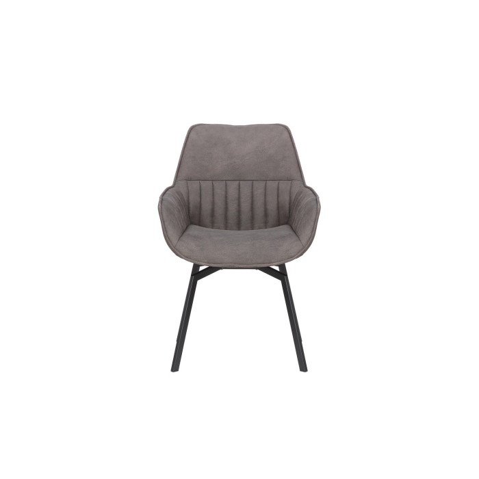 Chaise BOBO PU Micro fibre Gris, dimensions: H84 x L66.5 x P61 cm, idéal pour votre cuisine ou salle à manger