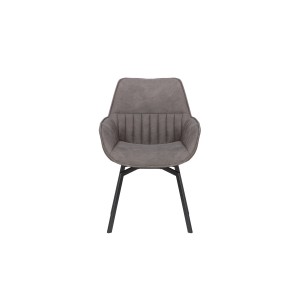 Chaise BOBO PU Micro fibre Gris, dimensions: H84 x L66.5 x P61 cm, idéal pour votre cuisine ou salle à manger