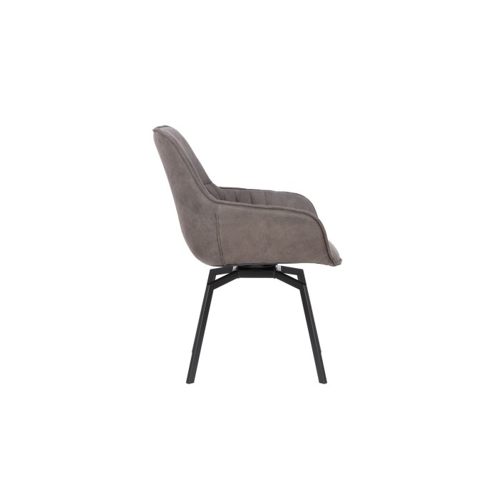 Chaise BOBO PU Micro fibre Gris, dimensions: H84 x L66.5 x P61 cm, idéal pour votre cuisine ou salle à manger