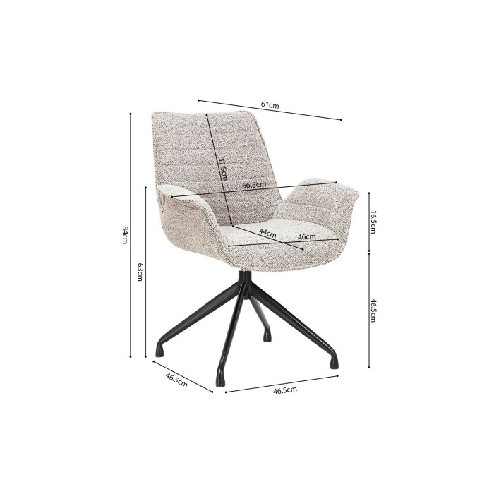 Chaise OMAR Bouclé Beige, dimension H84 x L66 x D58, idéal pour votre cuisine ou salle à manger