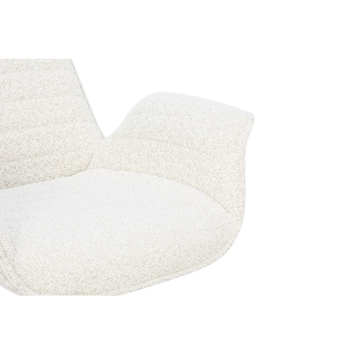 Chaise OMAR Bouclé Blanc, dimension H84 x L66 x D58, idéal pour votre cuisine ou salle à manger