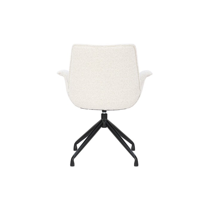 Chaise OMAR Bouclé Blanc, dimension H84 x L66 x D58, idéal pour votre cuisine ou salle à manger