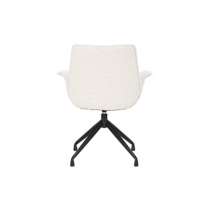 Chaise OMAR Bouclé Blanc, dimension H84 x L66 x D58, idéal pour votre cuisine ou salle à manger