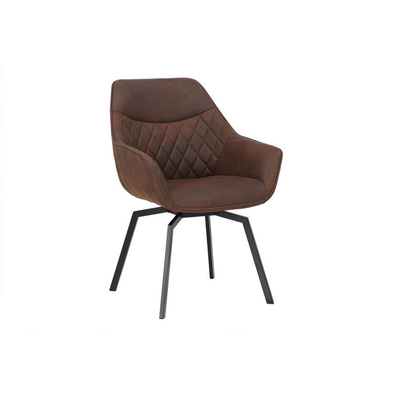 Chaise DORA PU Micro fibre Brun, dimensions: H84 x L59.5 x P62 cm, idéal pour votre cuisine ou salle à manger