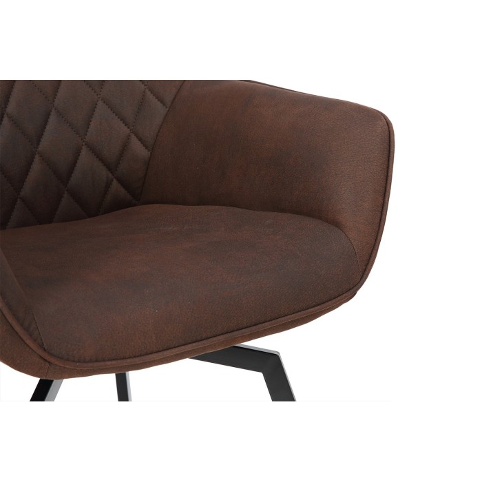 Chaise DORA PU Micro fibre Brun, dimensions: H84 x L59.5 x P62 cm, idéal pour votre cuisine ou salle à manger