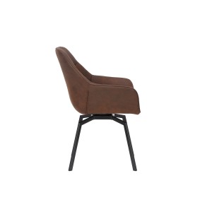 Chaise DORA PU Micro fibre Brun, dimensions: H84 x L59.5 x P62 cm, idéal pour votre cuisine ou salle à manger