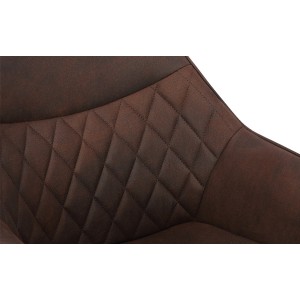 Chaise DORA PU Micro fibre Brun, dimensions: H84 x L59.5 x P62 cm, idéal pour votre cuisine ou salle à manger