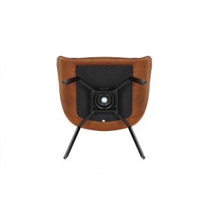 Chaise DORA PU Micro fibre Cognac, dimensions: H84 x L59.5 x P62 cm, idéal pour votre cuisine ou salle à manger