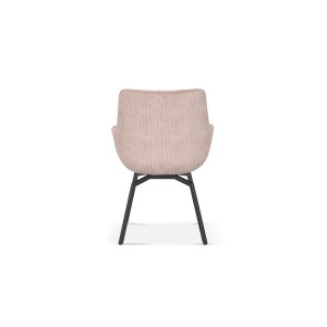 Chaise MADO Pivotant Velours côtelé Beige, dimension H84 x L63 x P63, idéal pour votre cuisine ou salle à manger