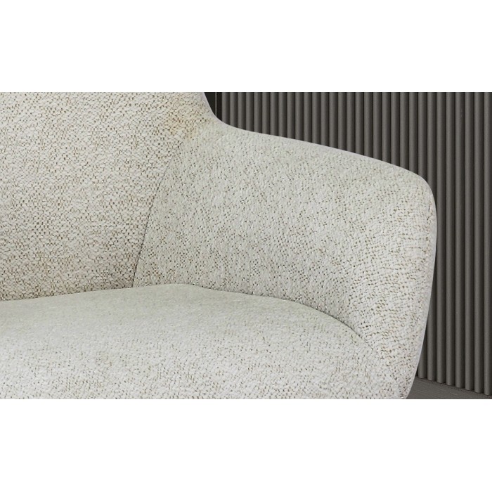 Chaise MADO Pivotant tissu Ecru, dimension H84 x L63 x P63, idéal pour votre cuisine ou salle à manger