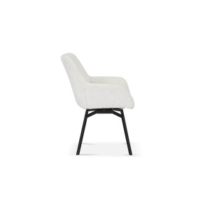 Chaise MADO Pivotant tissu Ecru, dimension H84 x L63 x P63, idéal pour votre cuisine ou salle à manger