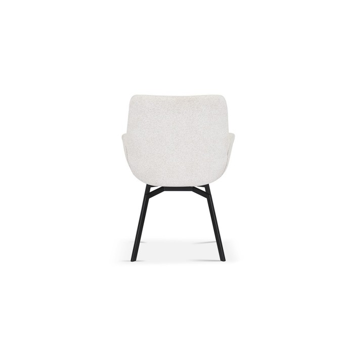 Chaise MADO Pivotant tissu Ecru, dimension H84 x L63 x P63, idéal pour votre cuisine ou salle à manger