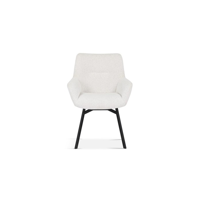 Chaise MADO Pivotant tissu Ecru, dimension H84 x L63 x P63, idéal pour votre cuisine ou salle à manger