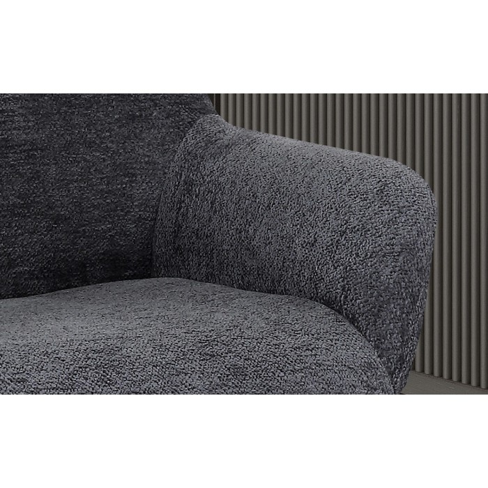 Chaise MADO Pivotant tissu Gris foncé, dimension H84 x L63 x P63, idéal pour votre cuisine ou salle à manger