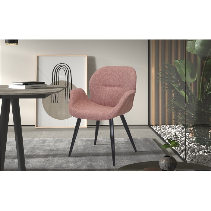 Chaise MAXIMA Tissu Rose, dimension H85 x L64 x P60, idéal pour votre cuisine ou salle à manger