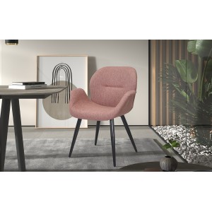 Chaise MAXIMA Tissu Rose, dimension H85 x L64 x P60, idéal pour votre cuisine ou salle à manger