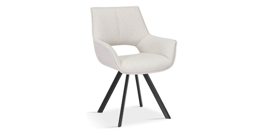 Chaise TIMOTE Tissu Beige, dimension H86.5 x L61 x P64, idéal pour votre cuisine ou salle à manger