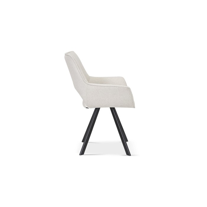 Chaise TIMOTE Tissu Beige, dimension H86.5 x L61 x P64, idéal pour votre cuisine ou salle à manger