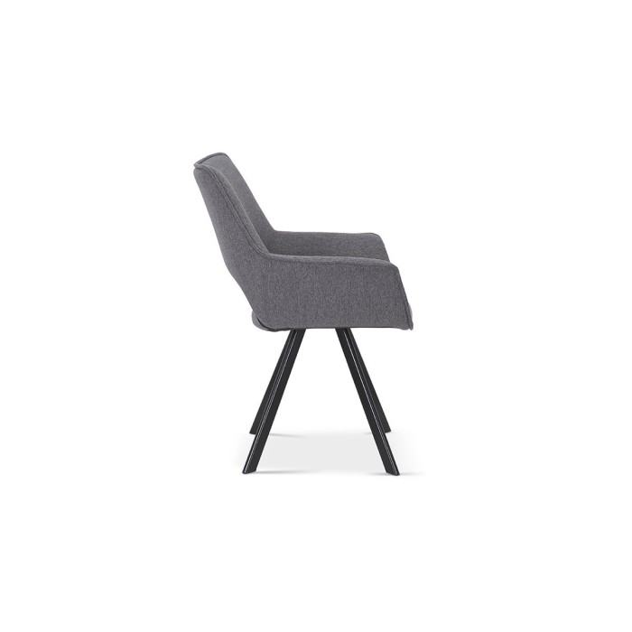 Chaise TIMOTE Tissu Gris, dimension H86.5 x L61 x P64, idéal pour votre cuisine ou salle à manger