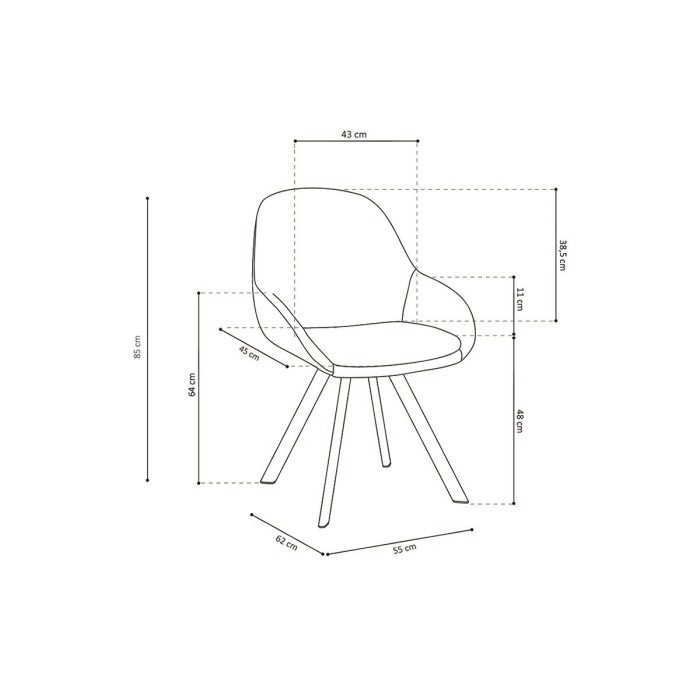 Chaise JEANNE Tissu Rose Dos PU Gris foncé, dimension H85 x L55 x P62, idéal pour votre cuisine ou salle à manger