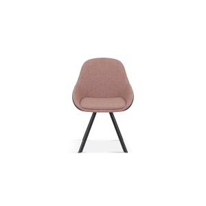 Chaise JEANNE Tissu Rose Dos PU Gris foncé, dimension H85 x L55 x P62, idéal pour votre cuisine ou salle à manger