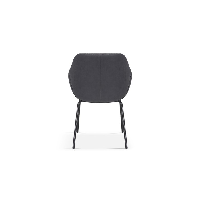 Chaise SAM Tissu Gris Dos PU Gris foncé, dimension H85 x L57.5 x P65, idéal pour votre cuisine ou salle à manger