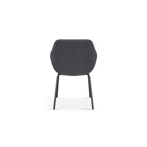 Chaise SAM Tissu Gris Dos PU Gris foncé, dimension H85 x L57.5 x P65, idéal pour votre cuisine ou salle à manger