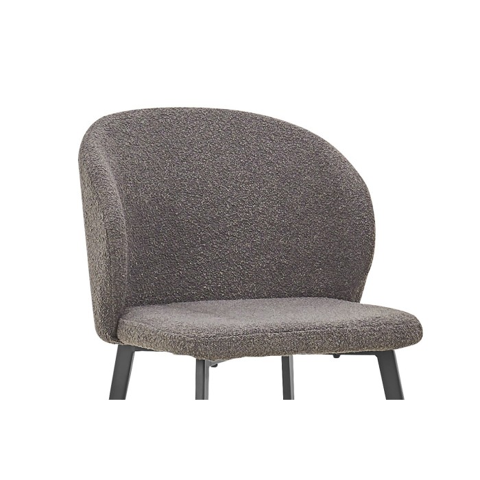 Chaise TOLO Tissu Bouclé Gris, dimension H80 x L51 x P55, idéal pour votre cuisine ou salle à manger