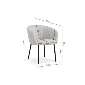 Chaise SEVILLE Tissu beige, dimension H79 x L57 x P62, idéal pour votre cuisine ou salle à manger