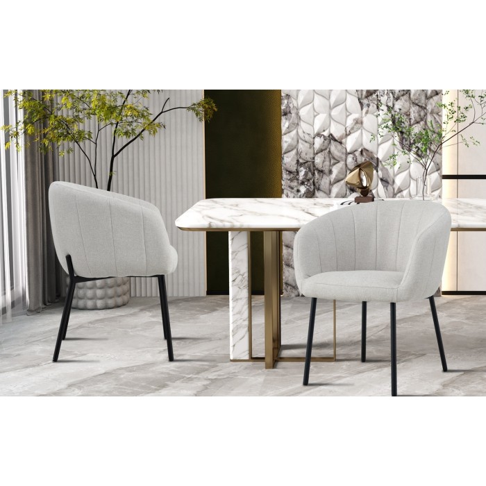 Chaise SEVILLE Tissu beige, dimension H79 x L57 x P62, idéal pour votre cuisine ou salle à manger