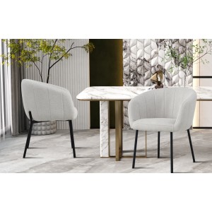 Chaise SEVILLE Tissu beige, dimension H79 x L57 x P62, idéal pour votre cuisine ou salle à manger