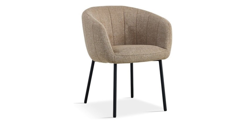 Chaise SEVILLE tissu bouclé sable, dimension H79 x L57 x P62, idéal pour votre cuisine ou salle à manger