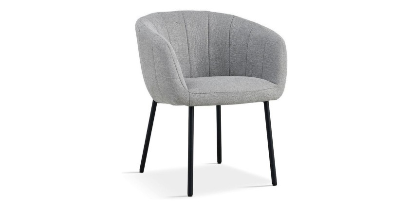 Chaise SEVILLE Tissu Gris clair, dimension H79 x L57 x P62, idéal pour votre cuisine ou salle à manger