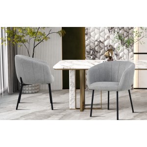 Chaise SEVILLE Tissu Gris clair, dimension H79 x L57 x P62, idéal pour votre cuisine ou salle à manger