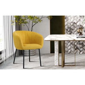 Chaise SEVILLE Tissu Jaune, dimension H79 x L57 x P62, idéal pour votre cuisine ou salle à manger