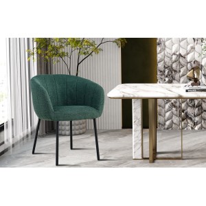 Chaise SEVILLE Tissu Vert, dimension H79 x L57 x P62, idéal pour votre cuisine ou salle à manger