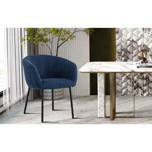 Chaise SEVILLE Tissu Bleu, dimension H79 x L57 x P62, idéal pour votre cuisine ou salle à manger