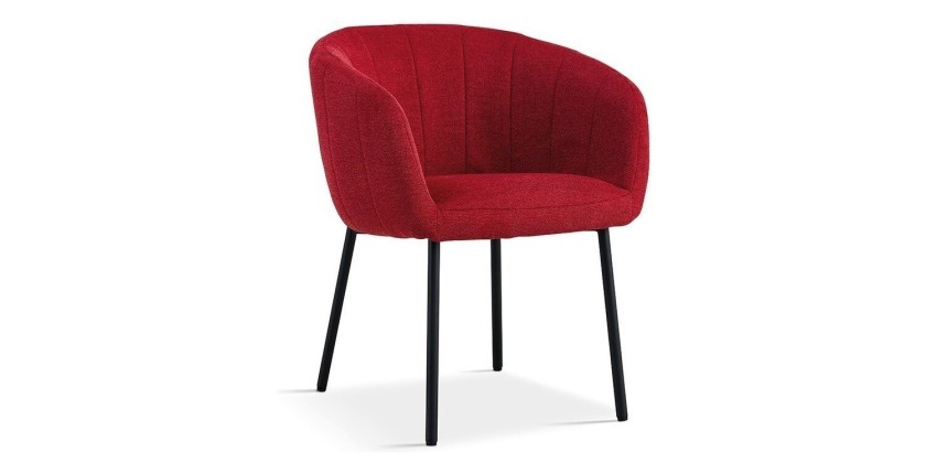 Chaise SEVILLE Tissu Rouge, dimension H79 x L57 x P62, idéal pour votre cuisine ou salle à manger