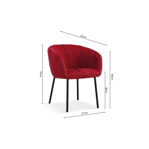 Chaise SEVILLE Tissu Rouge, dimension H79 x L57 x P62, idéal pour votre cuisine ou salle à manger