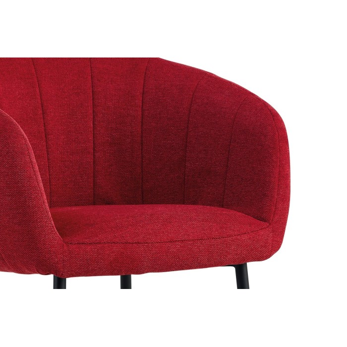 Chaise SEVILLE Tissu Rouge, dimension H79 x L57 x P62, idéal pour votre cuisine ou salle à manger