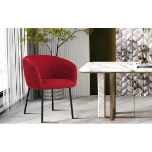 Chaise SEVILLE Tissu Rouge, dimension H79 x L57 x P62, idéal pour votre cuisine ou salle à manger