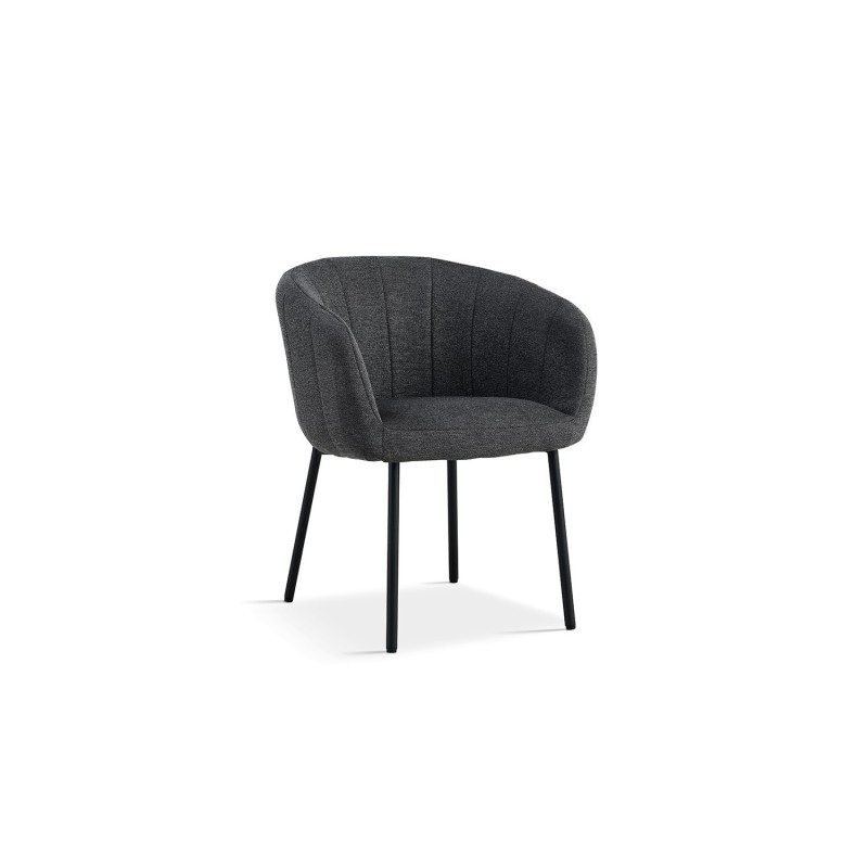 Chaise SEVILLE Tissu Gris foncé, dimension H79 x L57 x P62, idéal pour votre cuisine ou salle à manger