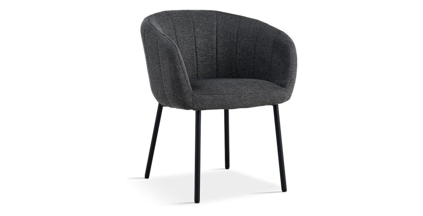 Chaise SEVILLE Tissu Gris foncé, dimension H79 x L57 x P62, idéal pour votre cuisine ou salle à manger