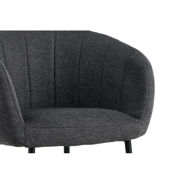 Chaise SEVILLE Tissu Gris foncé, dimension H79 x L57 x P62, idéal pour votre cuisine ou salle à manger